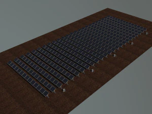100 250 500 kilowatts solar system 3D Model