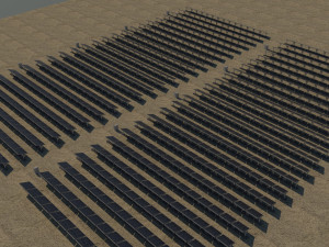 100 250 500 kilowatts solar system Model 3D