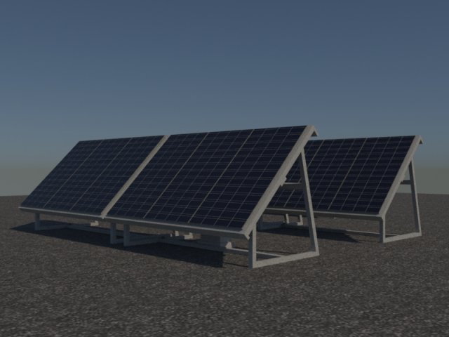 3 6 12 24 48 kilowatts poli solar system 3D Model .c4d .max .obj .3ds .fbx .stl .blend 
