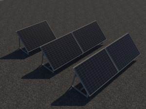 3 6 12 24 48 kilowatts poli solar system 3D Model