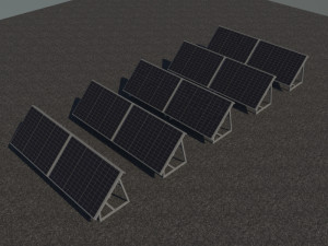 3 6 12 24 48 kilowatts poli solar system 3D Model