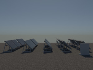 3 6 12 24 48 kilowatts poli solar system 3D Model