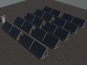 3 6 12 24 48 kilowatts poli solar system 3D Model