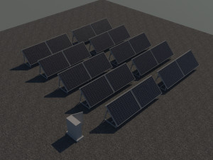 3 6 12 24 48 kilowatts poli solar system 3D Model