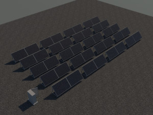 3 6 12 24 48 kilowatts poli solar system 3D Model