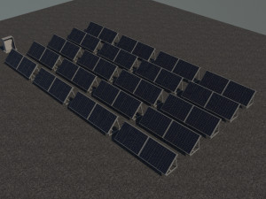 3 6 12 24 48 kilowatts poli solar system 3D Model