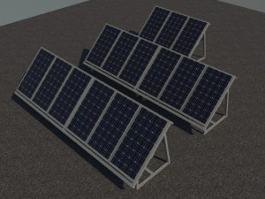 3 6 12 24 48 kilowatts mono solar system 3D Model