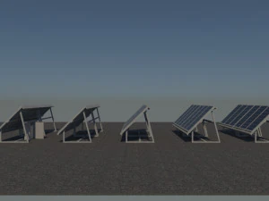 3 6 12 24 48 kilowatts mono solar system 3D Model