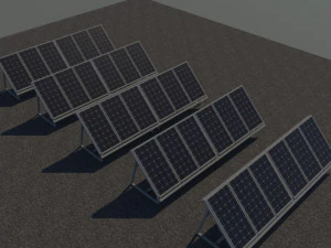 3 6 12 24 48 kilowatts mono solar system 3D Model