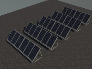 3 6 12 24 48 kilowatts mono solar system 3D Model