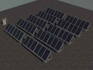 3 6 12 24 48 kilowatts mono solar system 3D Model
