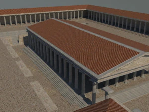 Aphrodisias ancient city - aphrodit temple - orginal 3D Model