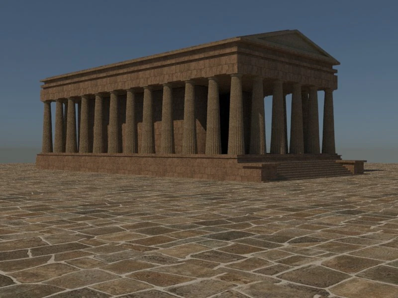 Asos ancient city - athena temple - orginal 3D Model .c4d .max .obj .3ds .fbx .stl .blend 