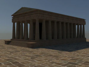 Asos ancient city - athena temple - orginal 3D Model