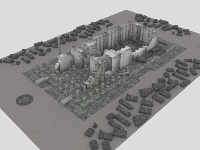 Didyma ancient city - apollon temple - antique 3D Model .c4d .max .obj .3ds .fbx .stl .blend 