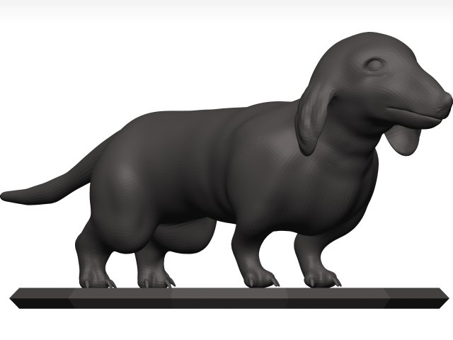 Dachshund 3D Model .c4d .max .obj .3ds .fbx .stl .blend 
