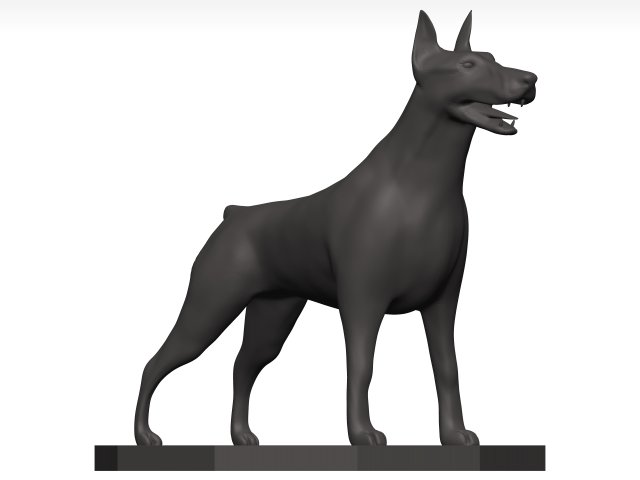 Doberman 3D Model .c4d .max .obj .3ds .fbx .stl .blend 