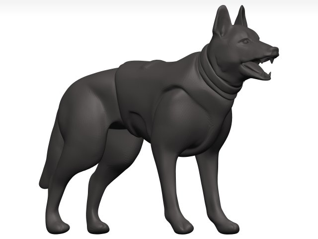 German shepherd 3D Model .c4d .max .obj .3ds .fbx .stl .blend 