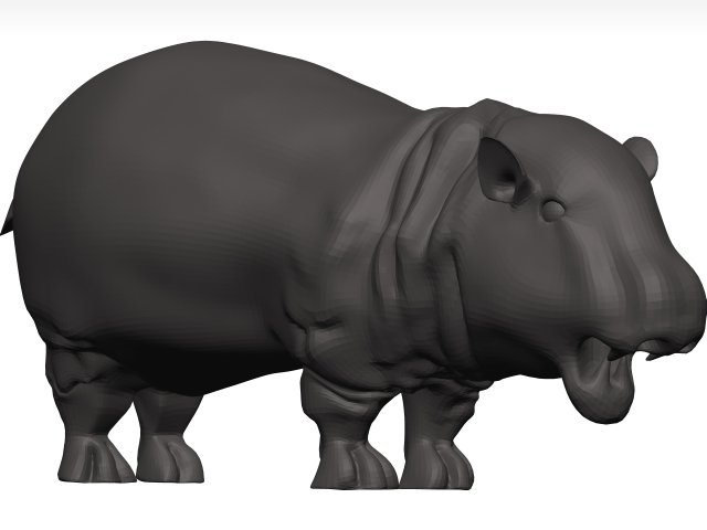 Hippopotamus 3D Модель .c4d .max .obj .3ds .fbx .stl .blend 