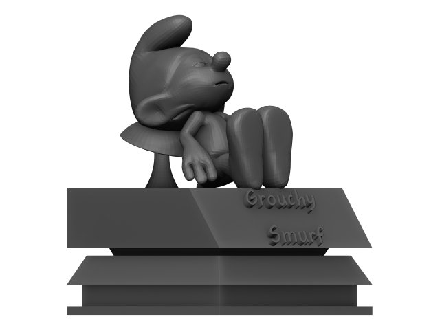 Grouch smurf 3D Model .c4d .max .obj .3ds .fbx .stl .blend 