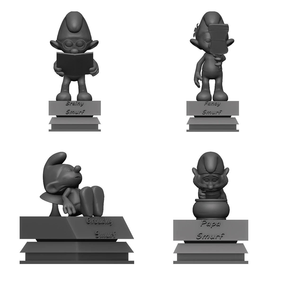 Smurf package 3D Model .c4d .max .obj .3ds .fbx .stl .blend 