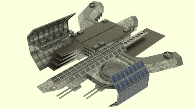 Antonov spaceship station Model 3D .c4d .max .obj .3ds .fbx .stl .blend 