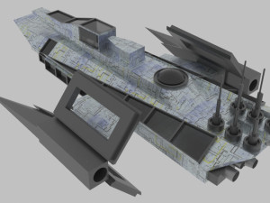 Es - 500 spaceship Model 3D