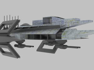 Es - 500 spaceship Model 3D