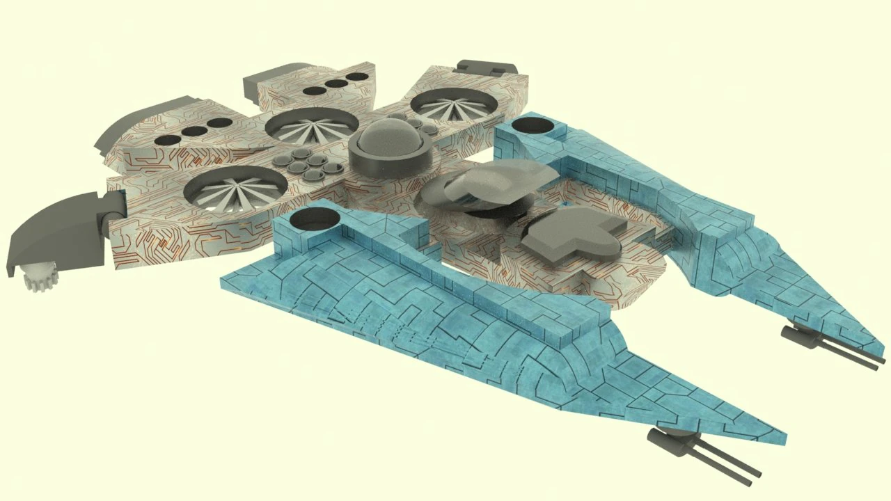 Es - 800 spaceship 3D Model .c4d .max .obj .3ds .fbx .stl .blend 