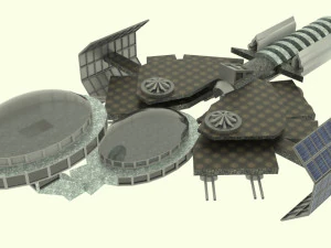 Mig spaceship station 3D Model