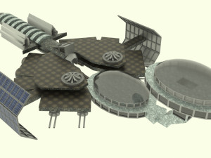 Mig spaceship station Modello 3D