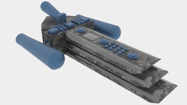 Tx-500 spaceship 3D Model .c4d .max .obj .3ds .fbx .stl .blend 