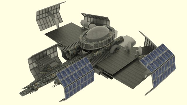 Zenit spaceship station Model 3D .c4d .max .obj .3ds .fbx .stl .blend 
