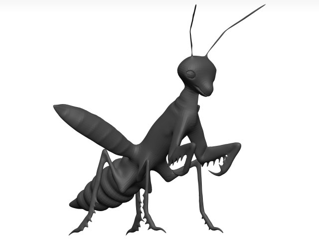 Praying mantis Model 3D .c4d .max .obj .3ds .fbx .stl .blend 