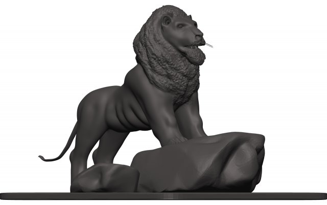 Lion 3D Принт Модель .c4d .max .obj .3ds .fbx .stl .blend 