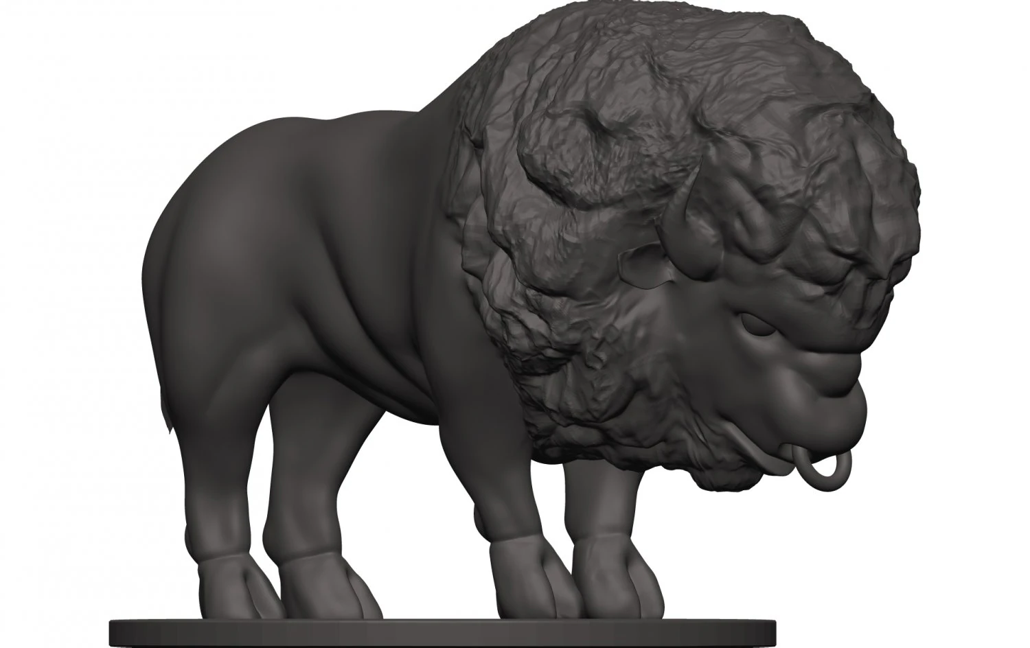 Bison 3D Print Model .c4d .max .obj .3ds .fbx .stl .blend 