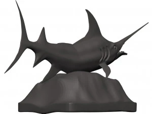Blauer Marlin 3D Druckmodell