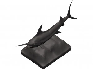 Blauer Marlin 3D Druckmodell
