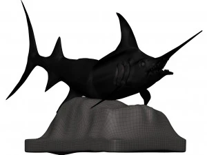 Blauer Marlin 3D Druckmodell