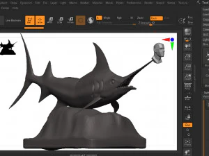 Blauer Marlin 3D Druckmodell