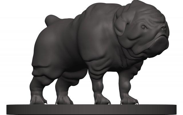 Bulldog 3D Принт Модель .c4d .max .obj .3ds .fbx .stl .blend 