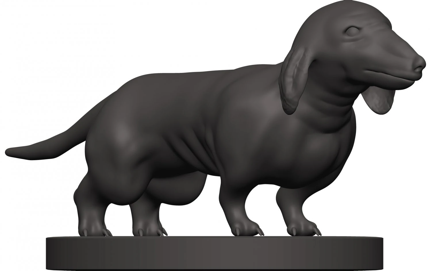 Dachshund 3D Print Model .c4d .max .obj .3ds .fbx .stl .blend 