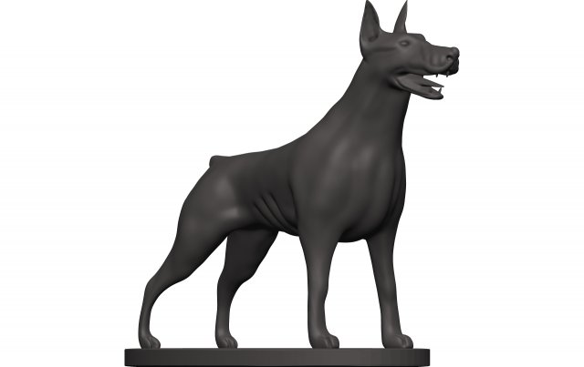 Doberman 3D प्रिंट मॉडल .c4d .max .obj .3ds .fbx .stl .blend 