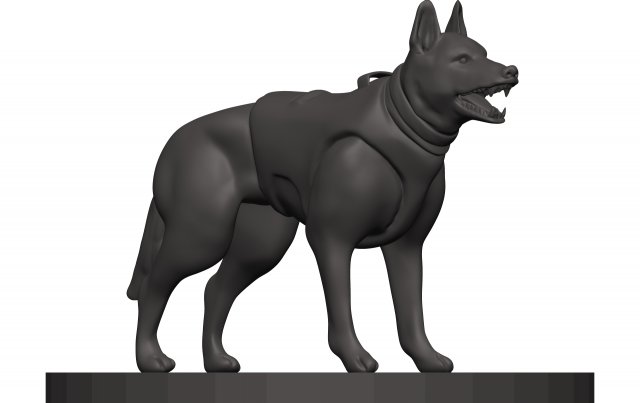 German shepherd 3D Print Model .c4d .max .obj .3ds .fbx .stl .blend 