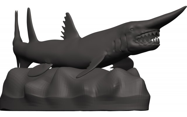 Goblin shark Model Cetak 3D .c4d .max .obj .3ds .fbx .stl .blend 