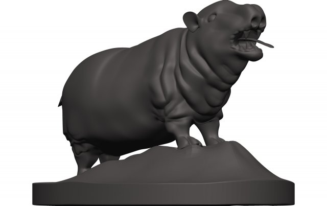 Hippotamus 3D Print Model .c4d .max .obj .3ds .fbx .stl .blend 
