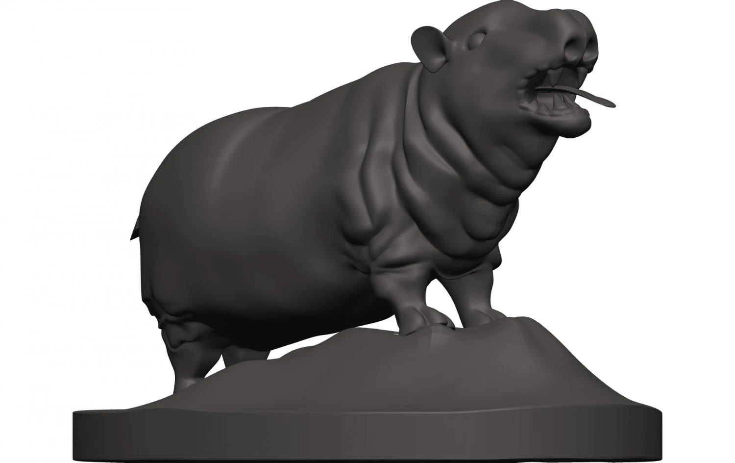 Hippotamus 3D Print Model .c4d .max .obj .3ds .fbx .stl .blend 