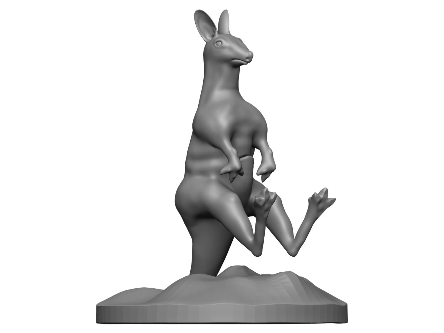 Red kangaroo 3D Print Model .c4d .max .obj .3ds .fbx .stl .blend 
