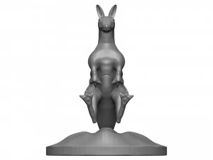 Red kangaroo 3D Print Model