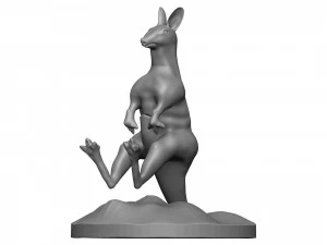 Red kangaroo 3D Print Model